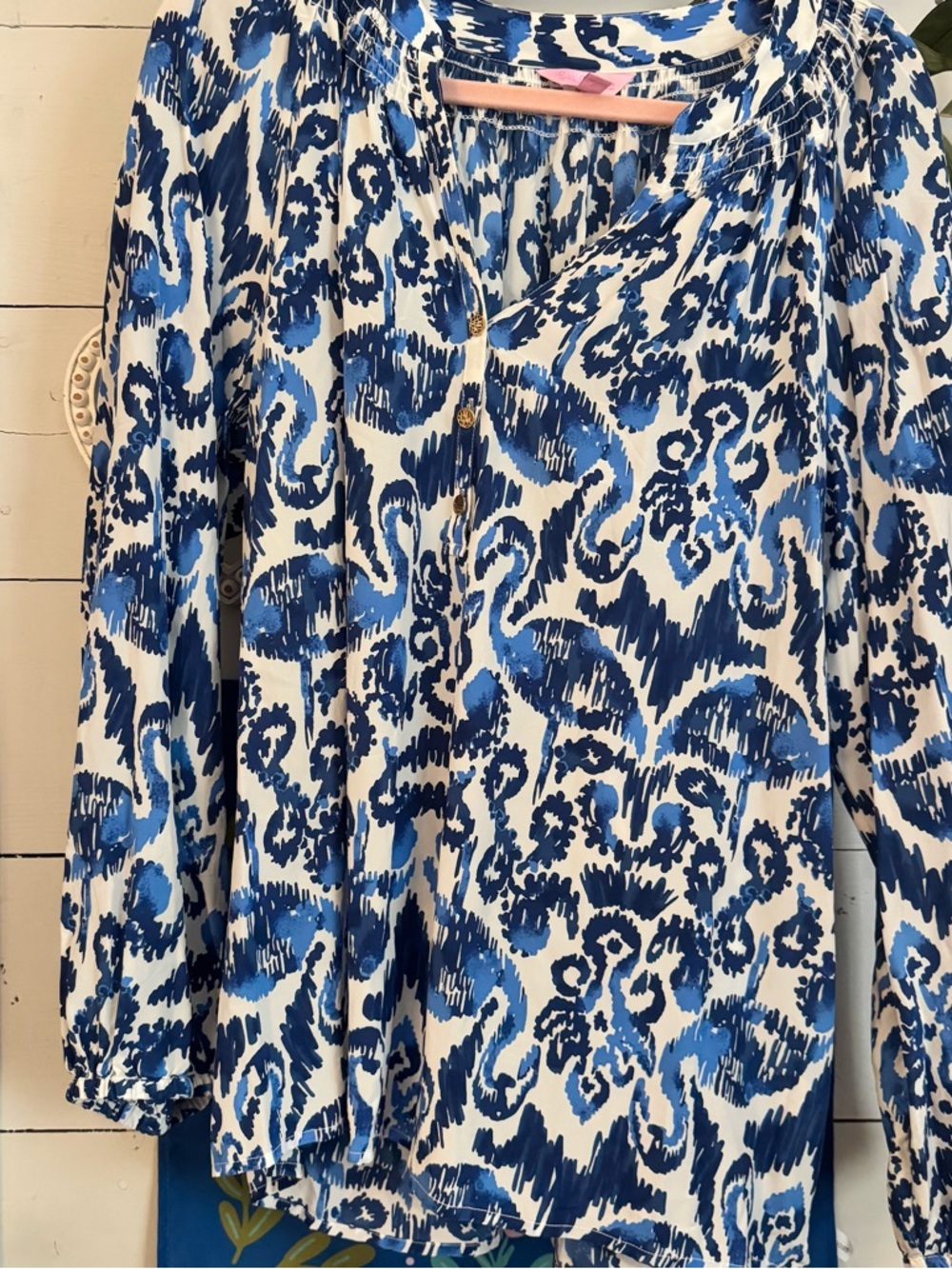 100% silk LILLY PULITZER Elsa top